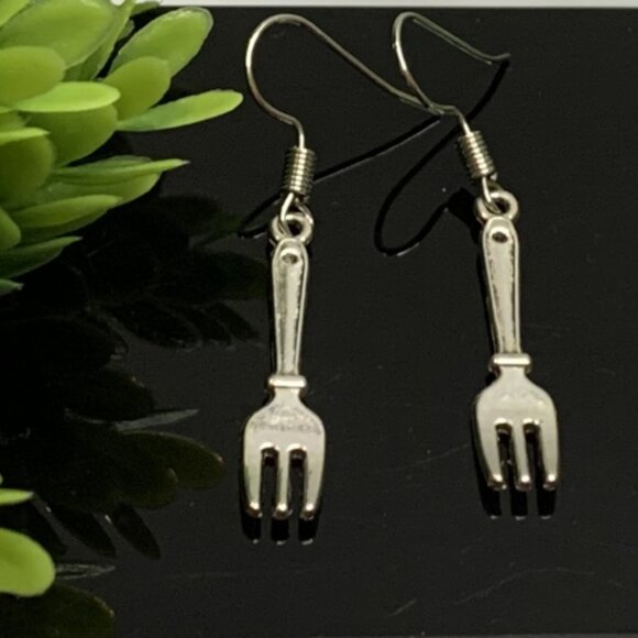 Fork Earring, Utensil Earring, Cooking Earring, Chef Earring, Food Earring - Picture 4 of 7